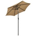 PARASOL Z LAMPKAMI LED KOLOR TAUPE 200X211CM ALUMINIUM