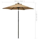 PARASOL Z LAMPKAMI LED KOLOR TAUPE 200X211CM ALUMINIUM