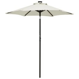 PARASOL Z LAMPKAMI LED PIASKOWY 200X211CM ALUMINIUM