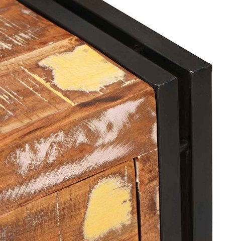 KOMODA SZAFKA Z SZUFLADĄ BRĄZOWY 66X33X70CM LITE DREWNO Z ODZYSKU