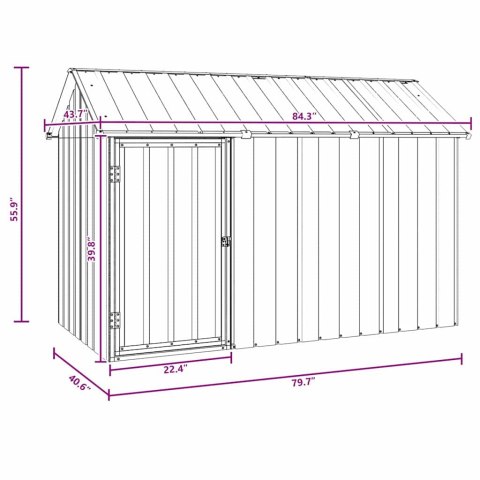 KLATKA DLA PTAKÓW Z PRZECHOWYWANIEM ANTRACYT 215X112X141CM
