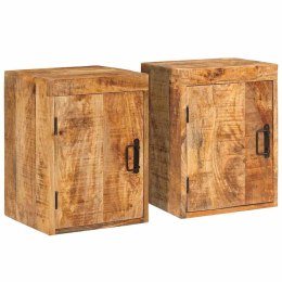 STOLIK NOCNY 2 PCS BRĄZOWY 35X33X48CM DREWNO Z MANGO