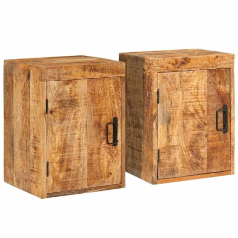 STOLIK NOCNY 2 PCS BRĄZOWY 35X33X48CM DREWNO Z MANGO