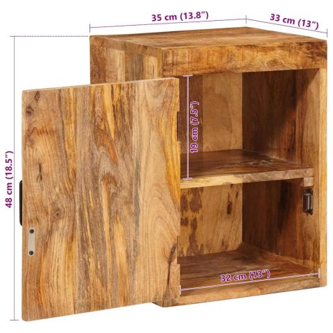 STOLIK NOCNY 2 PCS BRĄZOWY 35X33X48CM DREWNO Z MANGO