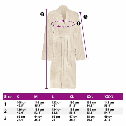 VidaXL Szlafrok KINN Kremowy xxl bawełna