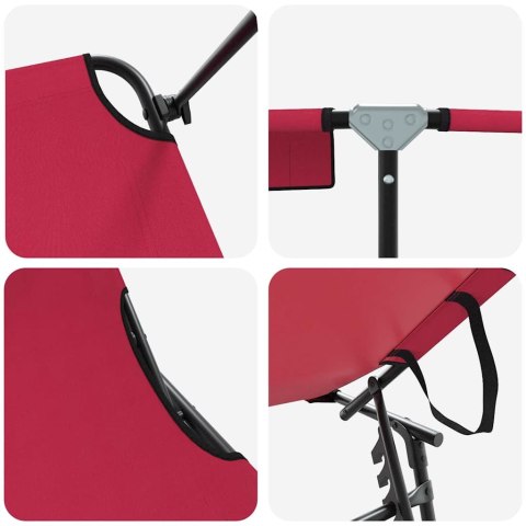 SKŁADANY LEŻAK Z PODUSZKĄ CZERWONY 56X190X81CM TKANINA