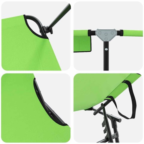 SKŁADANY LEŻAK Z PODUSZKĄ ZIELONY 56X190X81CM TKANINA