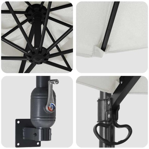 PARASOLKA OGRODOWA BEŻOWY I CZARNY 248X248X148CM