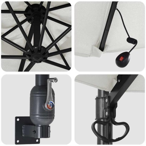 PARASOLKA OGRODOWA BEŻOWY I CZARNY 248X248X148CM