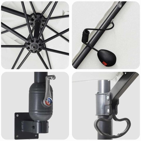 PARASOLKA OGRODOWA PIASKOWY 248.5X247.5X160CM TKANINA