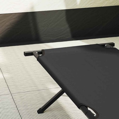 SKŁADANE ŁÓŻKO KEMPINGOWE 2 PCS CZARNY TKANINA OXFORD