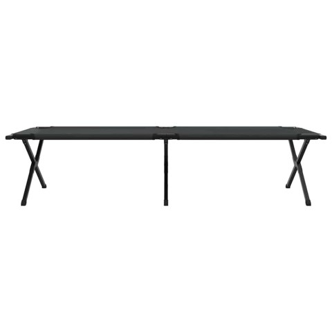 SKŁADANE ŁÓŻKO KEMPINGOWE 2 PCS CZARNY TKANINA OXFORD