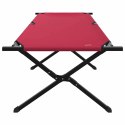 VidaXL Składane Łóżko Kempingowe 2 pcs Czerwony Tkanina Oxford