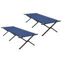 VidaXL Składane Łóżko Kempingowe 2 pcs Niebieski Tkanina Oxford