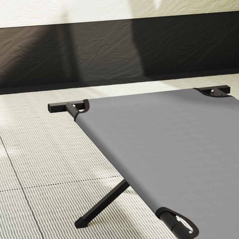 SKŁADANE ŁÓŻKO KEMPINGOWE 2 PCS SZARY TKANINA OXFORD