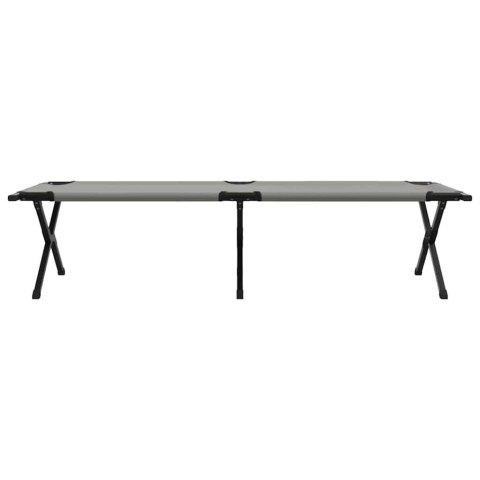 SKŁADANE ŁÓŻKO KEMPINGOWE 2 PCS SZARY TKANINA OXFORD