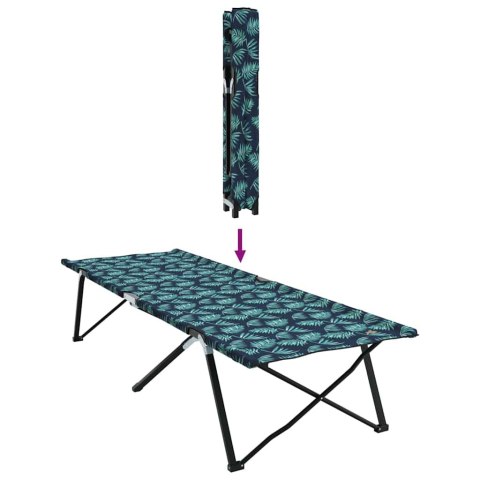 VidaXL Składane Łóżko Kempingowe 2 pcs Wzór w liście 206 x 76 x 74 cm