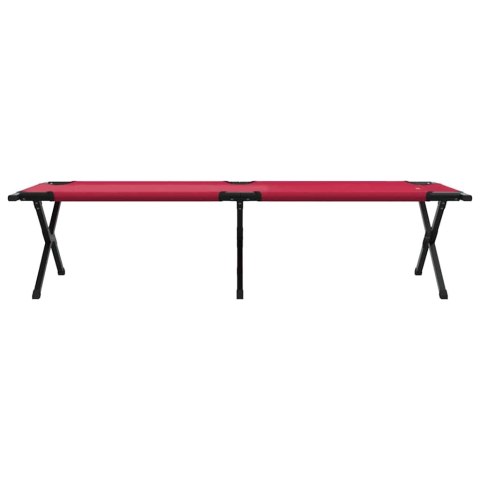 SKŁADANE ŁÓŻKO KEMPINGOWE CZERWONY TKANINA OXFORD