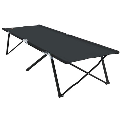 SKŁADANE ŁÓŻKO KEMPINGOWE RĘCZNE 2 PCS CZARNY 206X76X74CM