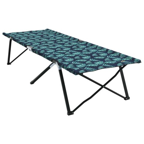 SKŁADANE ŁÓŻKO KEMPINGOWE RĘCZNE WZÓR W LIŚCIE 206X76X74CM
