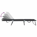 SKŁADANY LEŻAK 1-OSOBA CZARNY 56X189X87CM TKANINA
