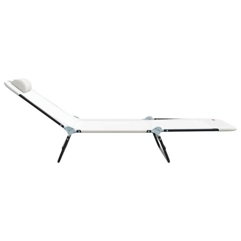 SKŁADANY LEŻAK 1-OSOBA KREMOWY 182X55X85.5CM TEXTILENE