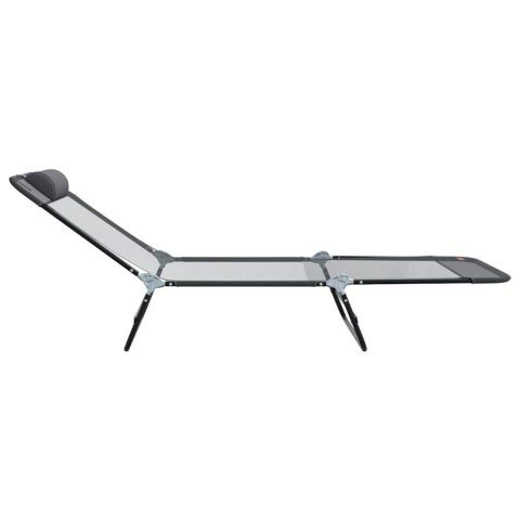 SKŁADANY LEŻAK 1-OSOBA SZARY 182X55X85.5CM TEXTILENE