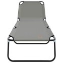 SKŁADANY LEŻAK 1-OSOBA SZARY 56X189X87CM TKANINA
