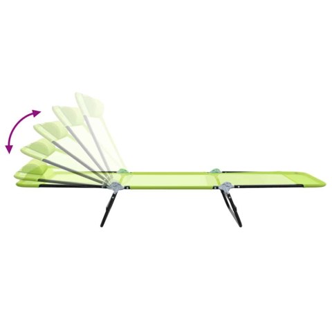 SKŁADANY LEŻAK 1-OSOBA ZIELONY 182X55X85.5CM METAL