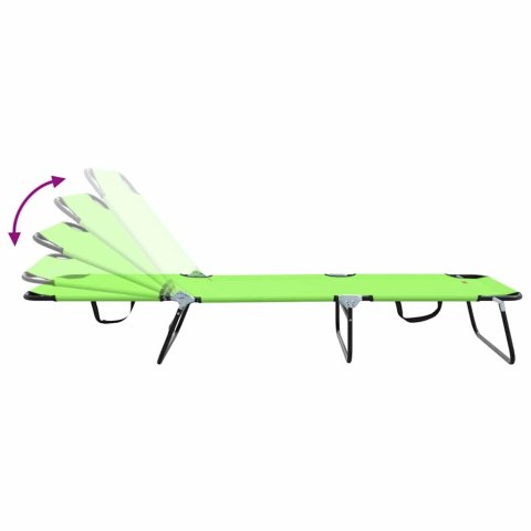 SKŁADANY LEŻAK 1-OSOBA ZIELONY 56X189X87CM TKANINA