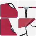 VidaXL Składany leżak 2-osoba 2 pcs Czerwony 56 x 189 x 87cm tkanina