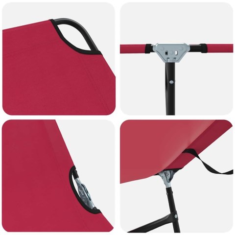 VidaXL Składany leżak 2-osoba 2 pcs Czerwony 56 x 189 x 87cm tkanina