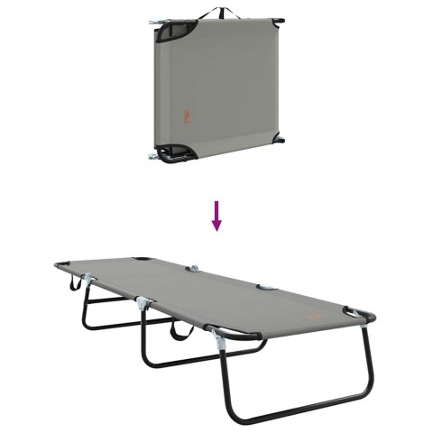 SKŁADANY LEŻAK 2-OSOBA 2 PCS SZARY 56X189X87CM TKANINA