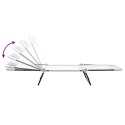 VidaXL Składany leżak 2 pcs Kremowy 182 x 55 x 85.5cm Textilene