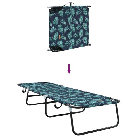 SKŁADANY LEŻAK Z PODUSZKĄ ZIELONY 56X189X87CM TKANINA