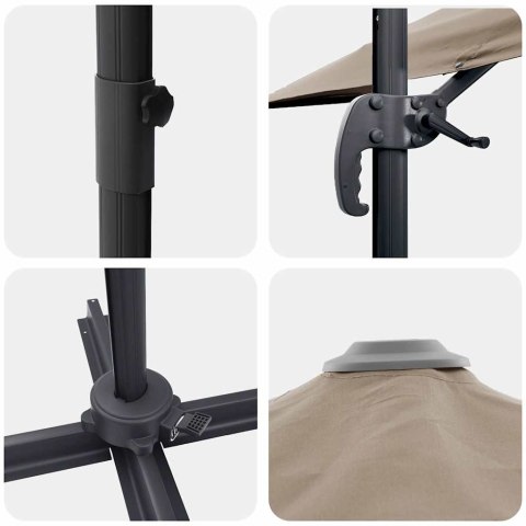 PARASOL ROMA CIEMNOSZARY 286X285X265CM