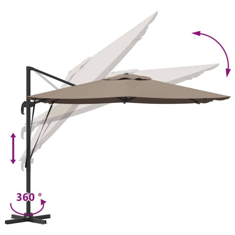 PARASOL ROMA CIEMNOSZARY 286X285X265CM