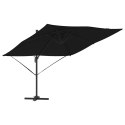 PARASOL ROMA CZARNY 286X285X265CM POLIESTER I ALUMINIUM