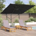 PARASOL ROMA CZARNY 286X285X265CM POLIESTER I ALUMINIUM