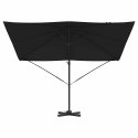 PARASOL ROMA CZARNY 286X285X265CM POLIESTER I ALUMINIUM