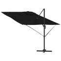 PARASOL ROMA CZARNY 286X285X265CM POLIESTER I ALUMINIUM