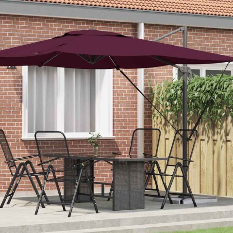 VidaXL Parasol Roma Czerwony 286 x 285 x 265 cm Poliester i aluminium