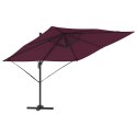 VidaXL Parasol Roma Czerwony 286 x 285 x 265 cm Poliester i aluminium