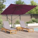 VidaXL Parasol Roma Czerwony 286 x 285 x 265 cm Poliester i aluminium