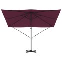 VidaXL Parasol Roma Czerwony 286 x 285 x 265 cm Poliester i aluminium