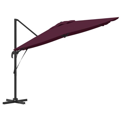 VidaXL Parasol Roma Czerwony 286 x 285 x 265 cm Poliester i aluminium