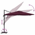 VidaXL Parasol Roma Czerwony 286 x 285 x 265 cm Poliester i aluminium