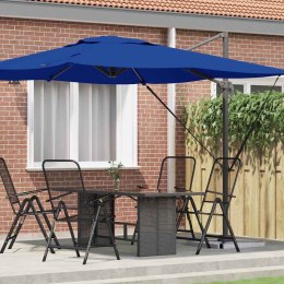 VidaXL Parasol Roma Niebieski 286 x 285 x 265 cm Poliester i aluminium