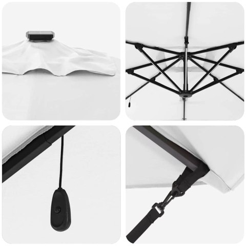 PARASOL PLAŻOWY PIASKOWY 286X285X270CM ALUMINIUM