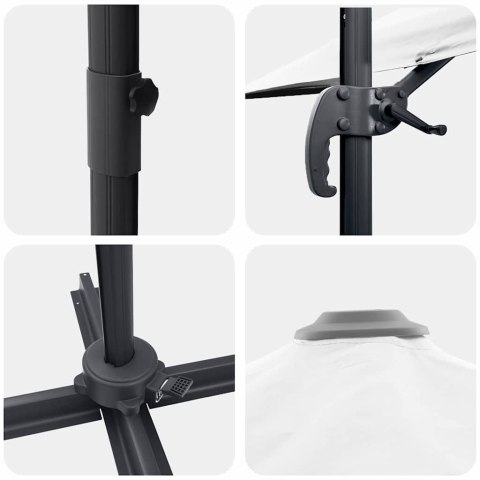 PARASOL ROMAŃSKI Z BOCZNYM MOCOWANIEM BEŻOWY I CZARNY